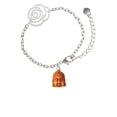 thumbnail image 1 of Delight Jewelry Resin Buddha Head Silver-tone Flower Link Chain Bracelet, 6.75"+2" Extender, 1 of 4