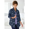 thumbnail image 3 of Woman Within Women's Plus Size Three-Quarter Sleeve Peachskin Button Front Shirt, 3 of 6
