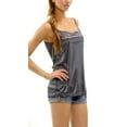 thumbnail image 2 of [Shop Lev] Women's Basic Satin Full Slip Top Camisole (CHARCOAL, SMALL), 2 of 3