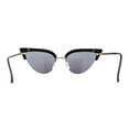 thumbnail image 2 of Womens Half Rim Cat Eye Gothic Sunglasses Gold Black, 2 of 4