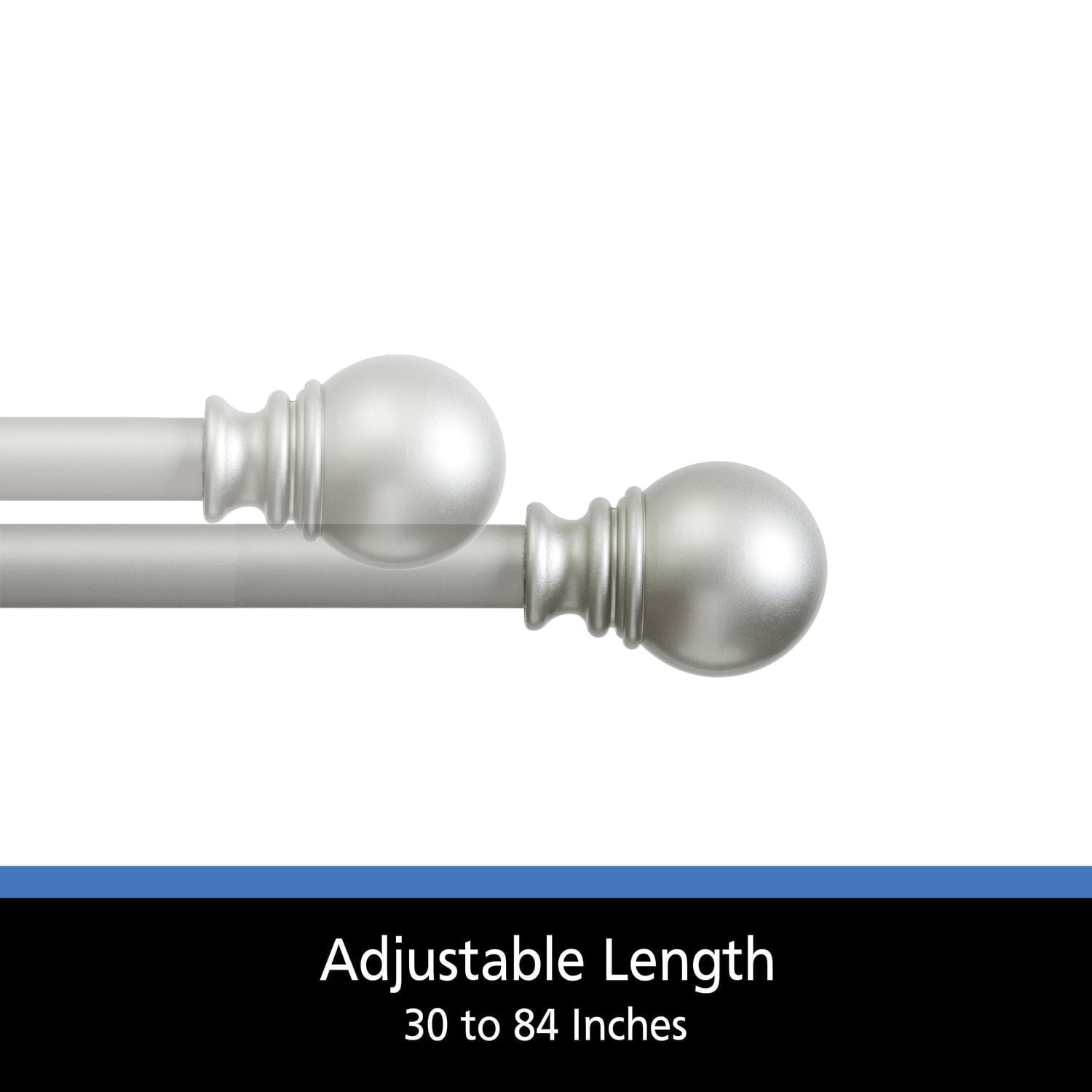 Tringle à rideau, 0,39 cm diamètre, 76,20 cm- 213,36 cm
