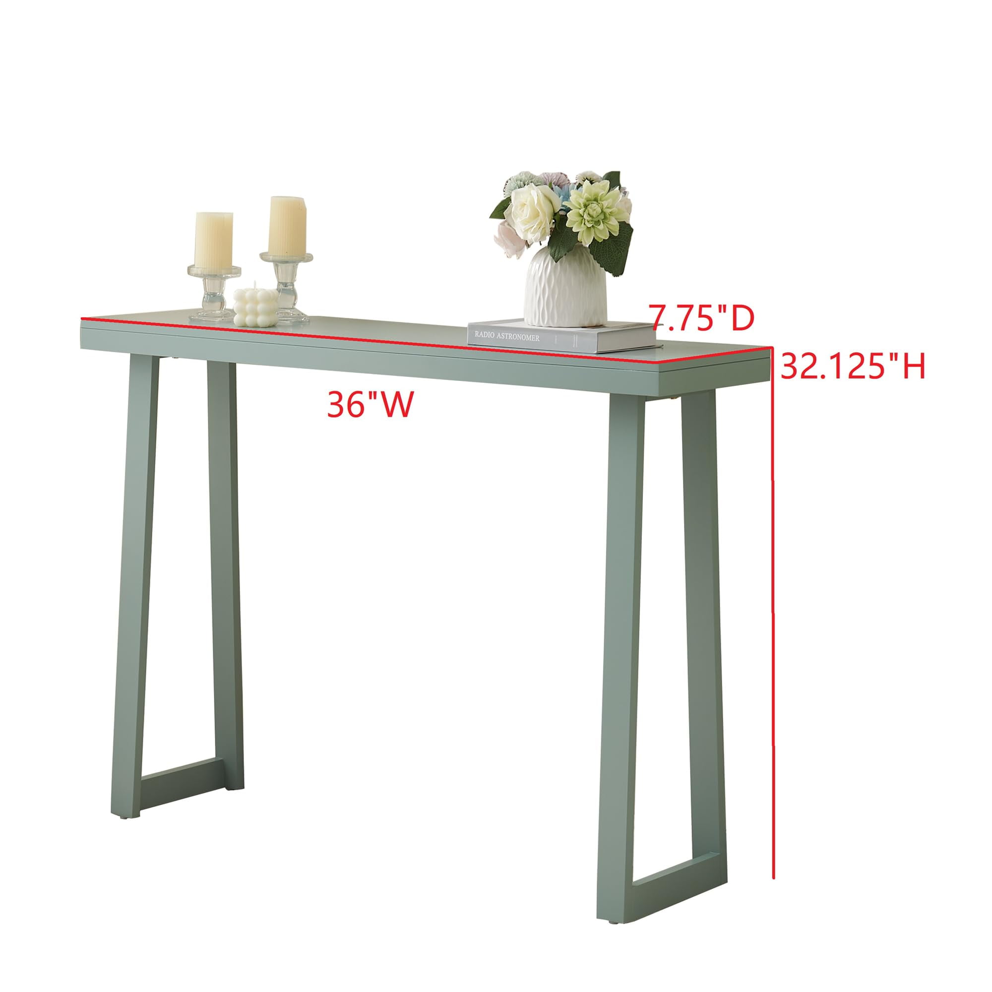 Kings Brand Furniture Claude Narrow Console Table Perfect for Sofa Table, Entryway Table for Hallway, Living Room (Ice Blue, 36 inches)
