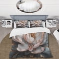 thumbnail image 2 of Designart "Peonies Blooming Pink Grey I" Floral Peony Bedding Covert Set - Peonies Pink Floral Bed Set With 1 Sham, 2 of 6