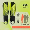 thumbnail image 4 of Umbro Ceramica Junior Stirrup Soccer Shin Guards for Preteens, Bright Yellow, 4 of 7