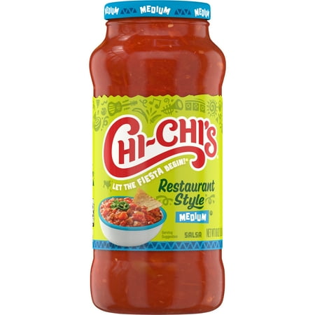 CHI-CHI'S Restaurant Style Medium Salsa, Kosher, Gluten Free, 16 oz. Glass Bottle
