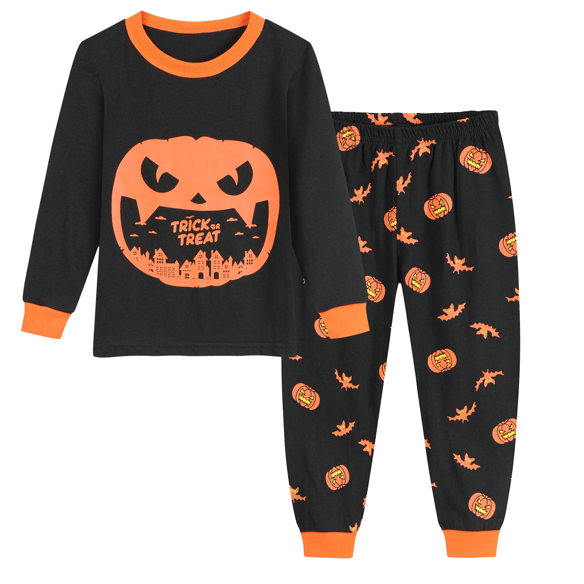 Little Hand Toddler Boys Halloween Pumpkins Pajamas Long Sleeve Sleepwear 3t Black