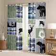 thumbnail image 2 of Rustic Cabin Curtains & Drapes, Hunting Bear Deer Curtains, Forest Animal 30%-50% Blackout Curtains Cabin Decorations For Home, Country Farmhouse Plaid Grid Claw Window Curtains 38"Wx45"L 2 Panels, 2 of 5