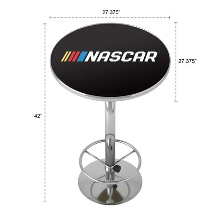 NASCAR Chrome Pub Table - Black, White, Yellow, Red, Blue