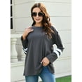 thumbnail image 6 of QINCAO Womens Long Sleeve Tops Crew Neck Pullover Casual Tunic Sweatshirts Grey, 6 of 7