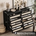 thumbnail image 4 of Eastvita Rattan 8-Drawer Wood Dresser/Multi - Purpose Chest of Drawers for Bedroom/Living Room/or Entryway/with Wide Tabletop/Smooth Metal Rails/Anti - Tip Safety/Durable/Elega..., 4 of 5