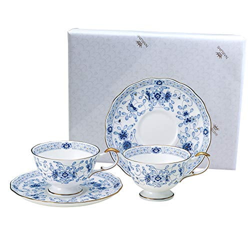 Narumi Aurora Pink Cup & Saucer Set - Bone China, 7.5 Fl Oz (210 Ml), Elegant Lace Pattern