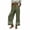 Army Green, variant on Women’s Eyelet-Trim Cropped Linen Pants, DUnrefinedstring Elastic-Waist Build with Side-Slip Pockets for Weekly Rural Local Market Errands Black M