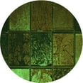 thumbnail image 1 of Ahgly Company Machine Washable Indoor Round Transitional Dark Lime Green Area Rugs, 8' Round, 1 of 7