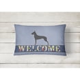 thumbnail image 2 of Carolines Treasures Great Dane Welcome Canvas Fabric Decorative Pillow 12H x16W multicolor, 2 of 3