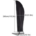thumbnail image 3 of TGHTBA-Patio Cantilever Offset Umbrella Cover for 9ft to 13ft Cantilever Parasol Outdoor Market Umbrellas with Zipper and Water Resistant Protector - Black, 3 of 4