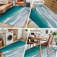 thumbnail image 5 of Rectangle Area Rugs 3 x 5 Ft, Dark Teal Beach Non-Slip Residential Carpet, Summer Sea Waves Coastal Nautical Indoor Crawling Mats Runner Rugs for Living Room/Dining Room/Bedroom, 5 of 8