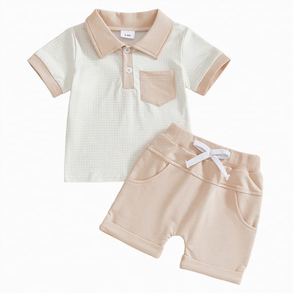 TOWED22 Toddler Baby Boy 1st 2nd Birthday Outfit Set Embroideried T-shirt Tops with Casual Shorts Summer Birthday Clothes Beige,0-6 M
