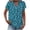 Blue-05, variant on Women's Abstract Stripe Button Down Shirt Casual Trendy Short Sleeve Daily Going Out Blouse