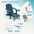 thumbnail image 6 of FODINGHILL Folding Adirondack Chair with ottoman , W/ Footrest & Dual Cup Holders, HDPE All Weather Fire Pit Chair for Porch Garden Pool, Blue, 6 of 10