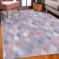 thumbnail image 3 of Geometric Decorative Rug, Raindrops Doodle Style Creative Leaf Shaped Colorful Girls Theme, Quality Carpet for Bedroom Dorm and Living Room, 6 Sizes, Pale Pink, by Ambesonne, 3 of 4