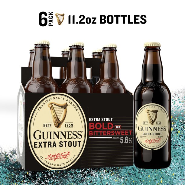 What musical instrument appears on the label of guinness beer