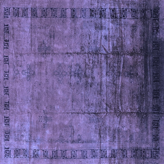 Ahgly Company Indoor Square Oriental Blue Traditional Area Rugs, 3' Square