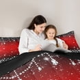 thumbnail image 5 of Feelyou Red Sequin Print Queen Comforter Set for Women, Glitter Diamond Bedding Sets, Modern Fashion Princess Reversible Bedding Comforter Set, Microfiber Bedroom Decor, 3pcs, 5 of 8