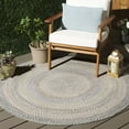 thumbnail image 3 of SAFAVIEH Braided Baxter Striped Machine Washable Reversible Area Rug, Beige/Light Grey, 3' x 3' Round, 3 of 13