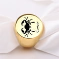 thumbnail image 2 of PAMTIER Men's Stainless Steel Simple High Polished Round Horoscope Cancer Engraved Ring Punk Style Gold Size 9, 2 of 4