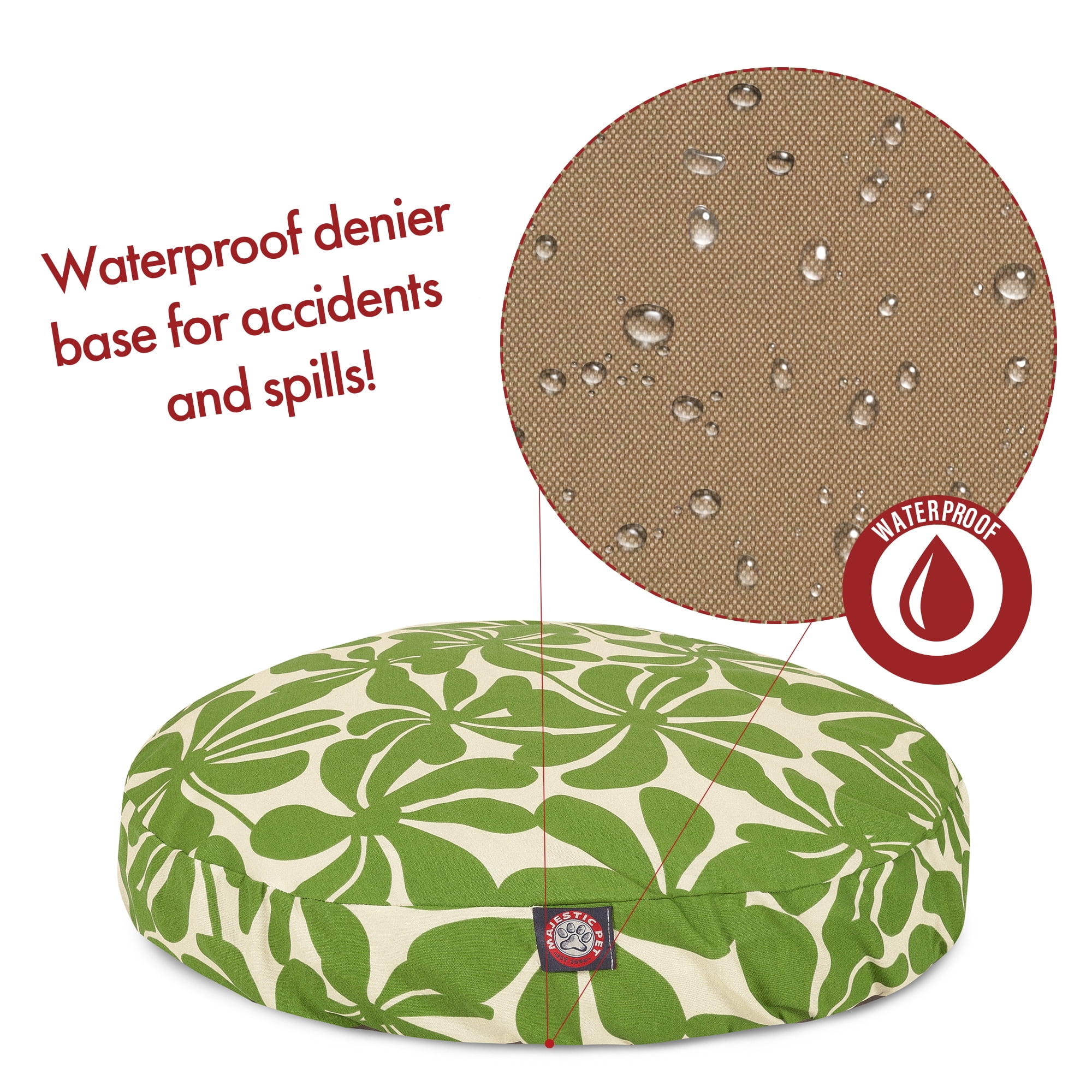 Majestic Pet | Plantation Round Pet Bed For Dogs, Removable Cover, Sage, Large