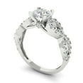 thumbnail image 2 of Solitaire with Accents Engagement Ring for Women - 1.42ct Moissanite in 14K White Gold Promise Ring, 2 of 6