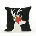 thumbnail image 2 of Liora Manne Frontporch Reindeer Indoor Outdoor Decorative Pillow Black, 2 of 6
