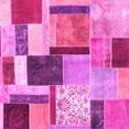 thumbnail image 1 of Ahgly Company Machine Washable Indoor Square Patchwork Pink Transitional Area Rugs, 6' Square, 1 of 4