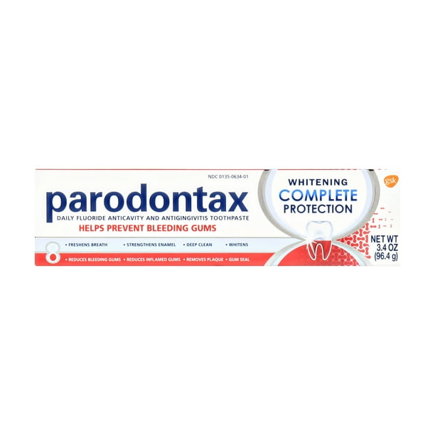 Parodontax Complete Whitening Toothpaste for Bleeding Gums, 3.4 Ounce