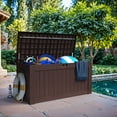 thumbnail image 2 of Devoko 120 Gallon Outdoor Patio Box Deck Plastic Resin Storage Box Backyard, Dark Brown, 2 of 7