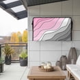 thumbnail image 2 of Outdoor TV Cover 40x25x4.5in, Pink Gray Gradient Stripe Ripple Weatherproof TV Screen Protector with Zipper, Abstract Geometric Ombre Outside Television Cover Fits Up to 40-43", 2 of 9