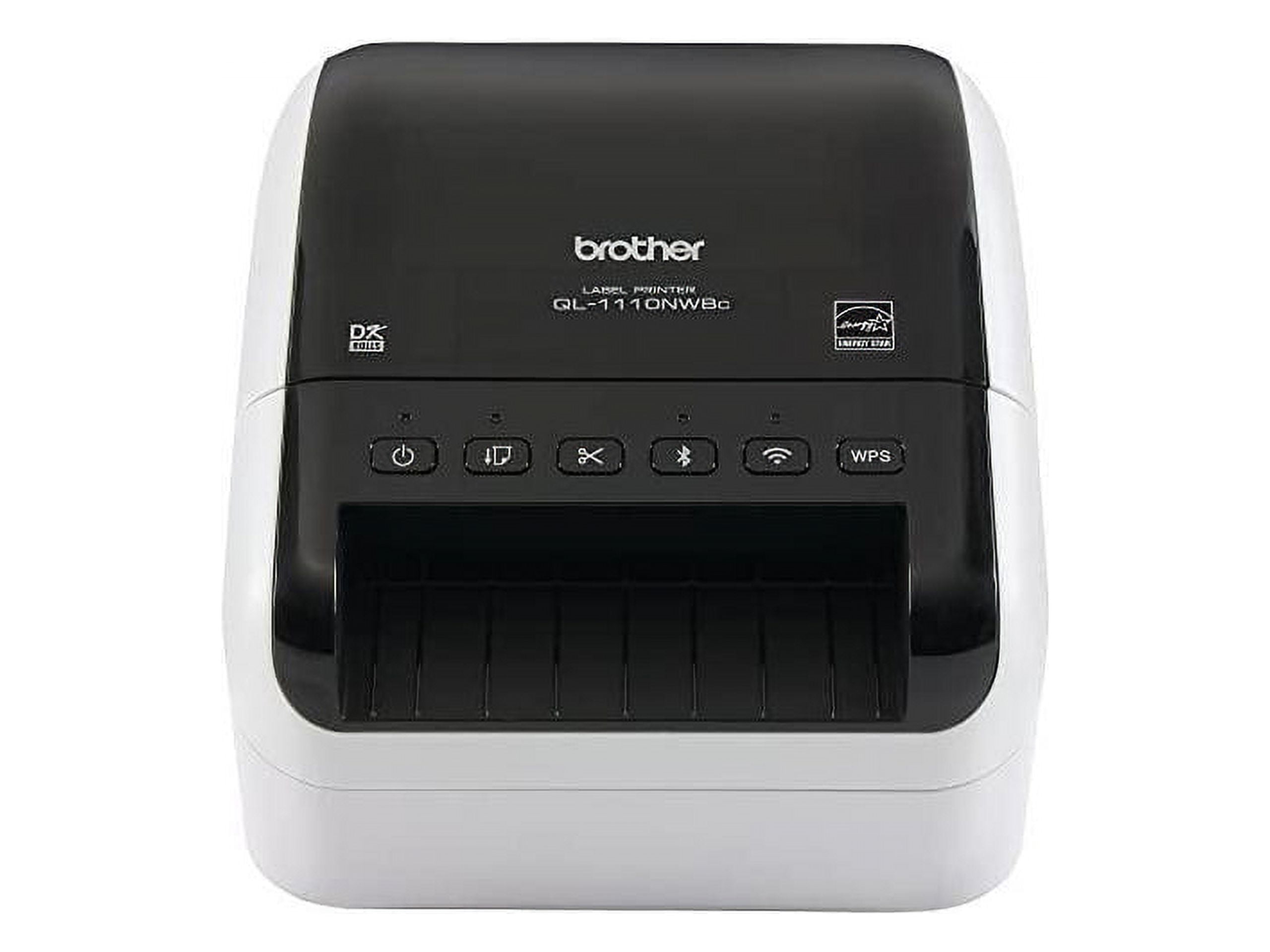 Brother QL-1110NWBc - Label printer - direct thermal - - 300 x 300 dpi - up to 69 labels/min - USB, LAN, Wi-Fi(n), Bluetooth 5.2 EDR - cutter - black, white