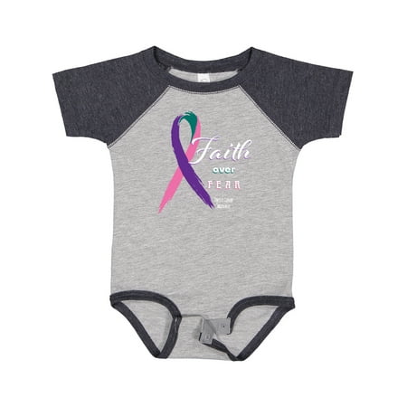 

Inktastic Faith over Fear Thyroid Cancer Awareness with Ribbon Gift Baby Boy or Baby Girl Bodysuit