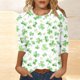 thumbnail image 4 of Xuyuer Fashion Women's Casual Printed Round Neck 3/4 Sleeve T-shirt Fashionable Blouse Tops, 4 of 7