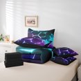 thumbnail image 4 of Erosebridal Teens Geometry Bed in a Bag Twin size, Futuristic Abstract Bed Set, Striped Decor, Reversible 7pcs, 4 of 5
