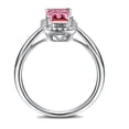 thumbnail image 3 of .50 Carat Ruby and Diamond Halo Engagement Ring in White Gold, 3 of 4