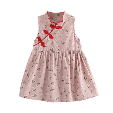 

Floral Baby Princess Sleeveless Kids Dress Party Toddler Girls Cheongsam Outfits Girls Dress Skirt Frilly Dresses for Little Girls Clothes Dresses Youth Swing Dress Toddler Girls Skirt Dress And