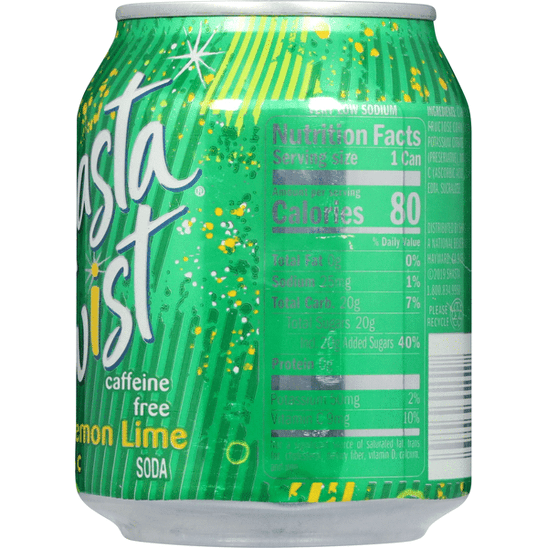 Shasta Lime Lemon Soda, 8 Ounce -- 48 Per Case.