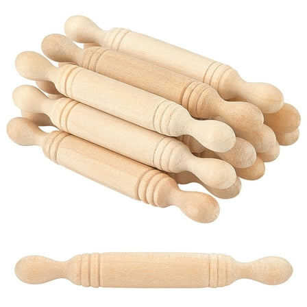 50pcs Mini Wood Rolling Pin 2" Clay Rolling Pin Classic Wood Rolling Pins for Baking Dough Roller Rolling Pin for Pizza Clay Pasta Bread Pastry Cookies Pie