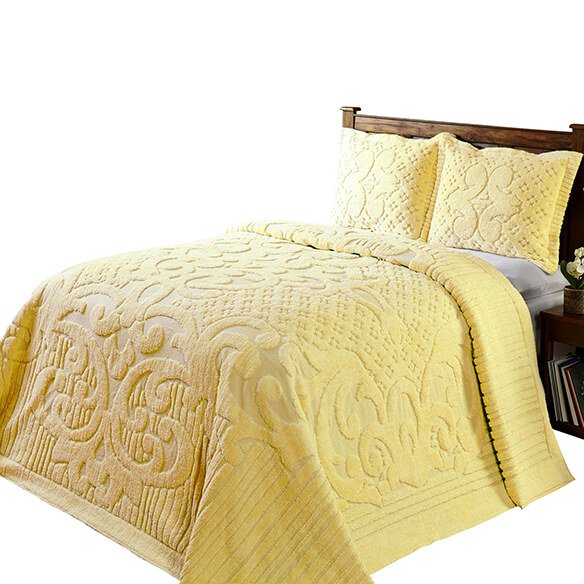 Ashton Chenille BedspreadYellowTwin