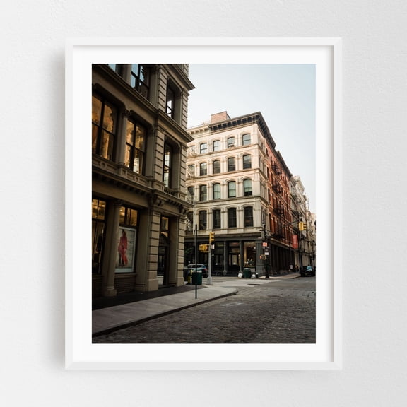 Broome & Mercer, Soho - Manhattan New York Photography White Framed Wall Art Print 16 x 20 inches