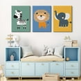 thumbnail image 3 of Nursery Wall Art Baby Canvas Pictures Bear Wall Decor Boys Room Prints Kids Poster Cute Animal Theme Pictures Woodland Bear Painting Neutral Children Artwork for Bedroom 16x24 Inch Unframed Set of 3, 3 of 5