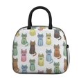 thumbnail image 2 of Cat and Bowtie White Pattern Insulated Leakproof Lunch Box for Work, Lunch Bag for Women Men, Loncheras Para Mujer for Beach Travel Picnic Camping, 2 of 6
