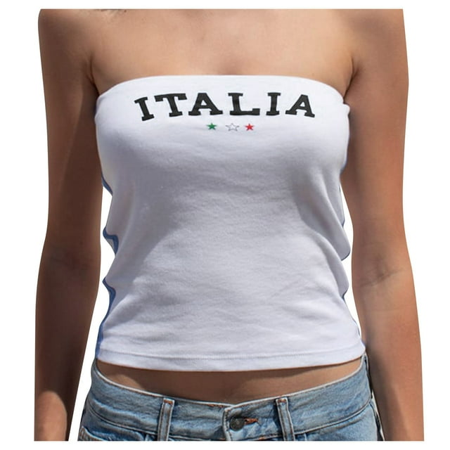 Camiseta gráfica corta brasileña para mujer - Poliéster y seda de leche, estilo urbano vintage de los 90, corte corto, ideal para aficionadas al fútbol o para llevar con ropa informal