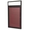 Ghent's Vinyl 36" x 24" 1 Door Enclosed Letterboard in Burgundy Red